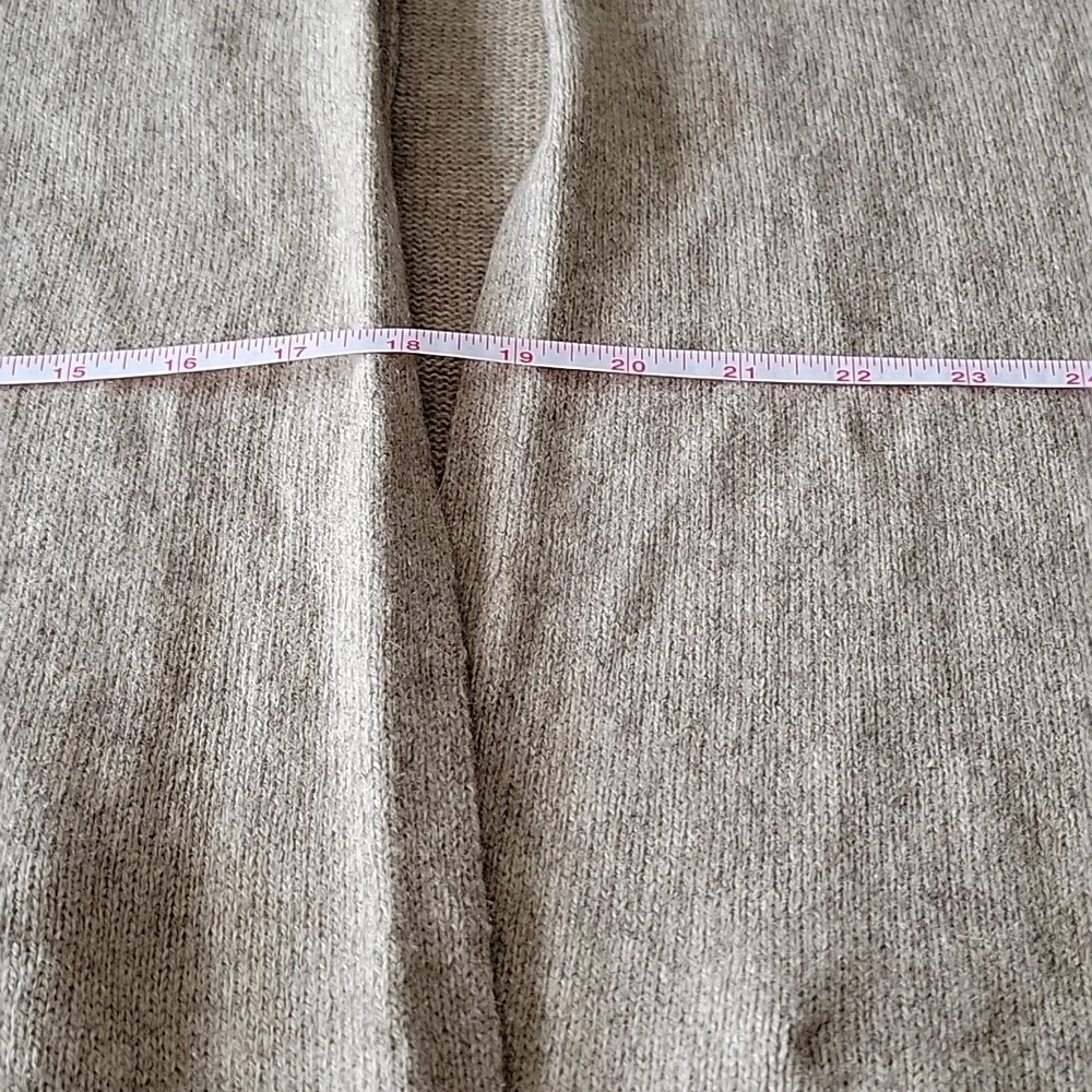 Eileen Fisher Taupe Open-Front Wool Blend Cardigan - Picture 5 of 6